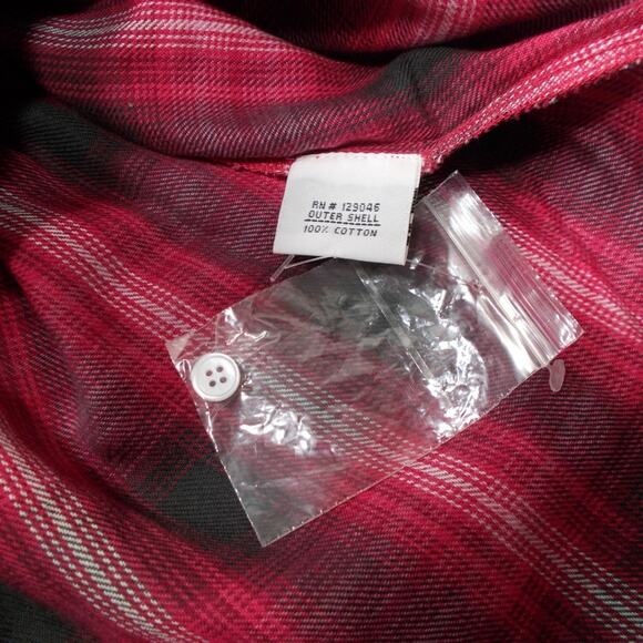 What Goes Around Comes Around Pink & Black Plaid Stud Button Front Shirt Sz S - Picture 6 of 8